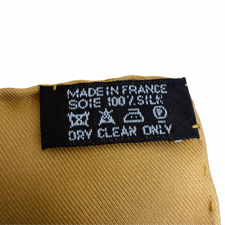 Excellent HERMES scarf GRONLAND Greenland Yellow silk Women