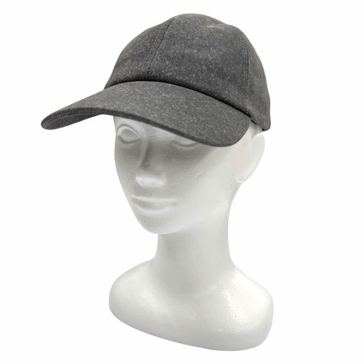 Excellent BOTTEGAVENETA cap logo embroidery hat gray Cowhide mens S 739329