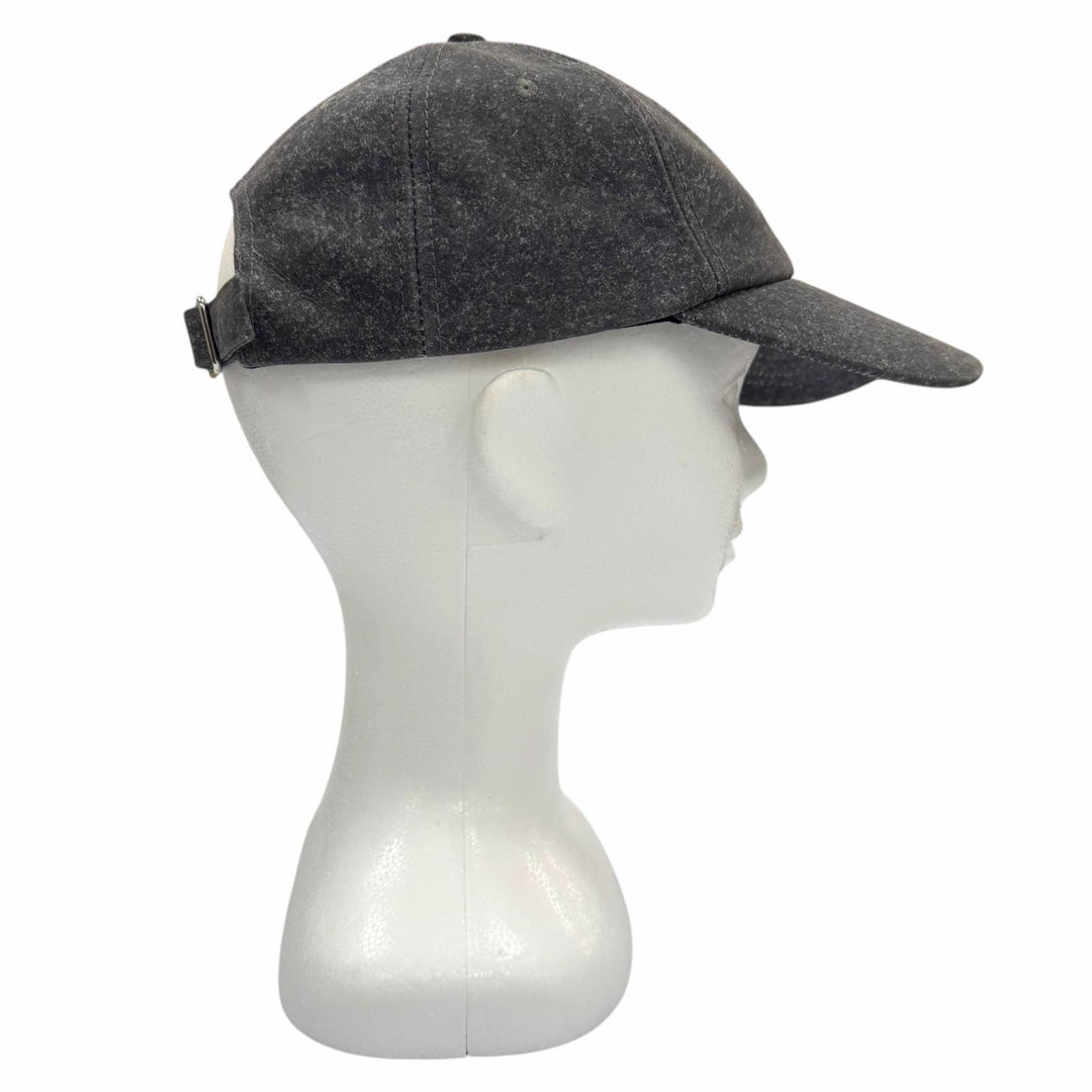 Excellent BOTTEGAVENETA cap logo embroidery hat gray Cowhide mens S 739329