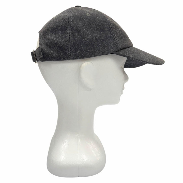 Excellent BOTTEGAVENETA cap logo embroidery hat gray Cowhide mens S 739329
