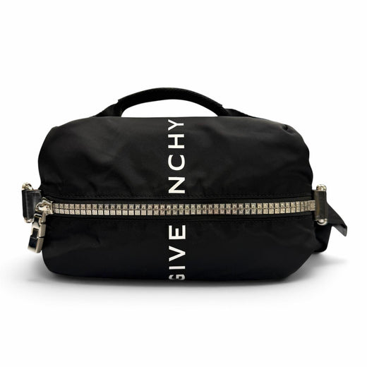 Excellent GIVENCHY Sling bag Logo 4G Zip black Nylon mens BKU038K1JE