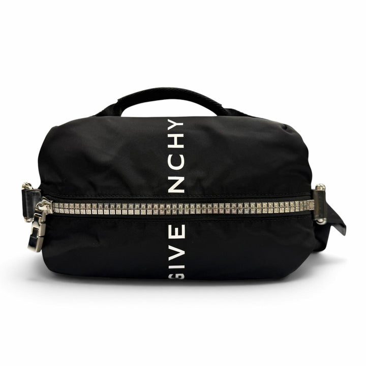 Excellent GIVENCHY Sling bag Logo 4G Zip black Nylon mens BKU038K1JE