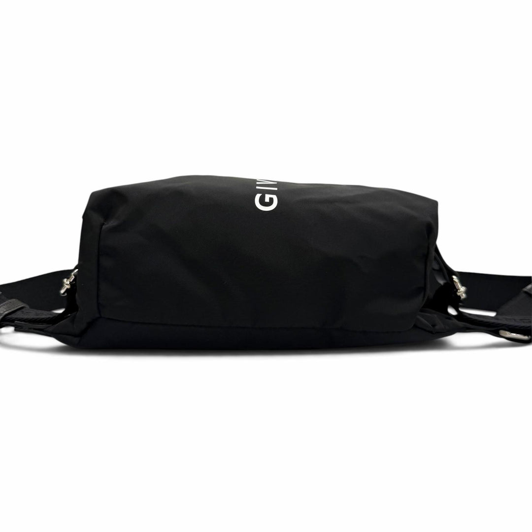 Excellent GIVENCHY Sling bag Logo 4G Zip black Nylon mens BKU038K1JE