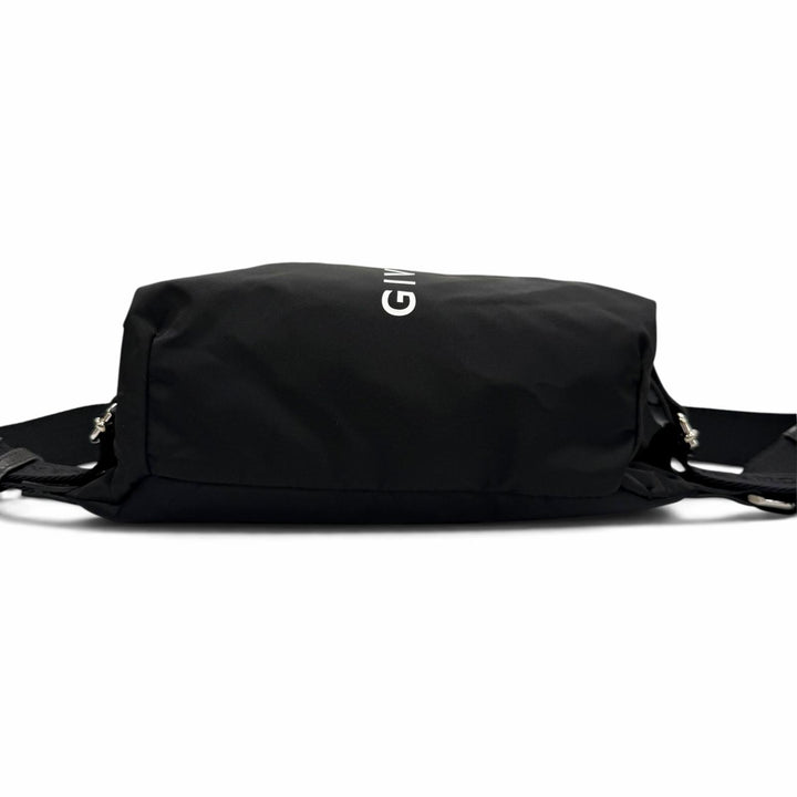 Excellent GIVENCHY Sling bag Logo 4G Zip black Nylon mens BKU038K1JE