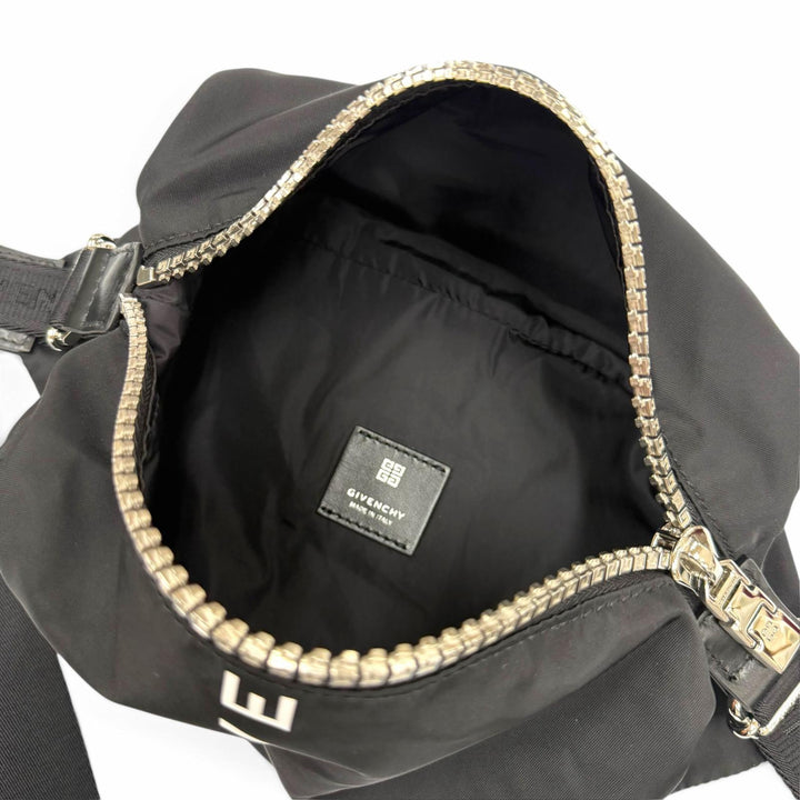 Excellent GIVENCHY Sling bag Logo 4G Zip black Nylon mens BKU038K1JE