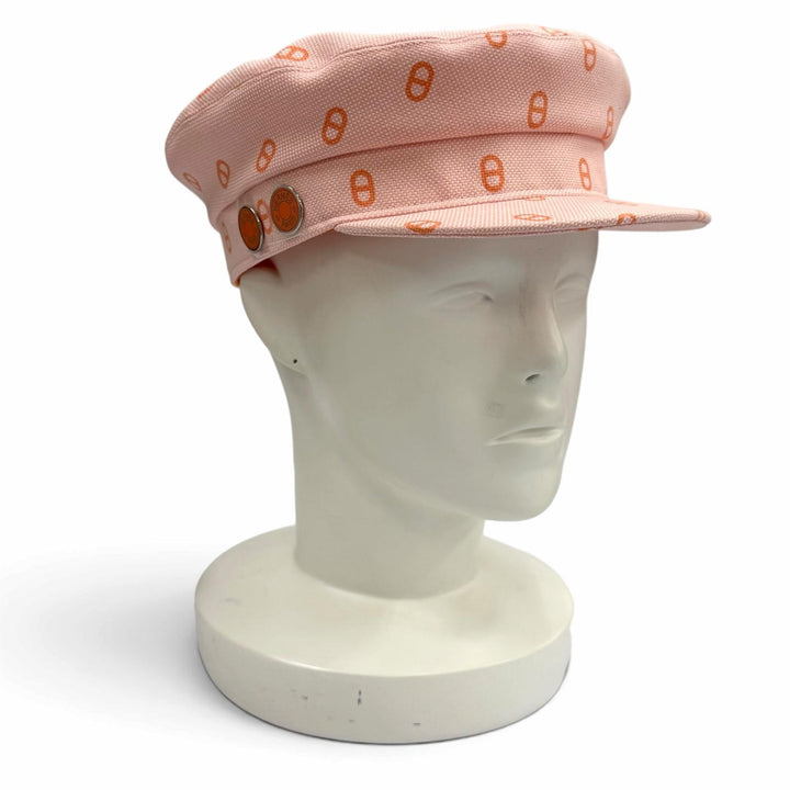 Pristine HERMES Casquette Vauban Toile H Chaine d'Ancre Sellier cotton 59