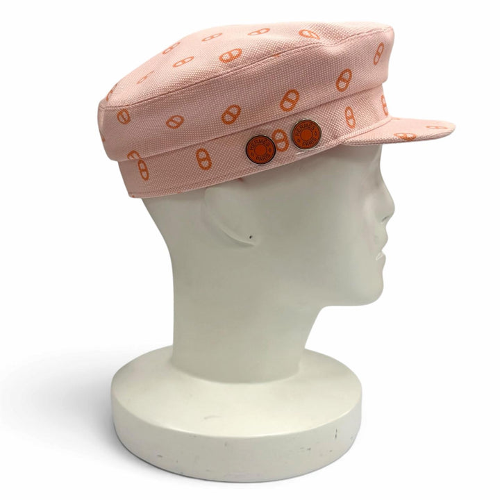 Pristine HERMES Casquette Vauban Toile H Chaine d'Ancre Sellier cotton 59