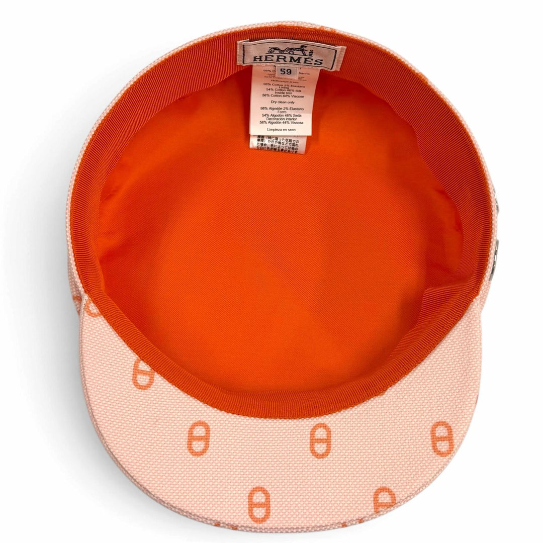 Pristine HERMES Casquette Vauban Toile H Chaine d'Ancre Sellier cotton 59