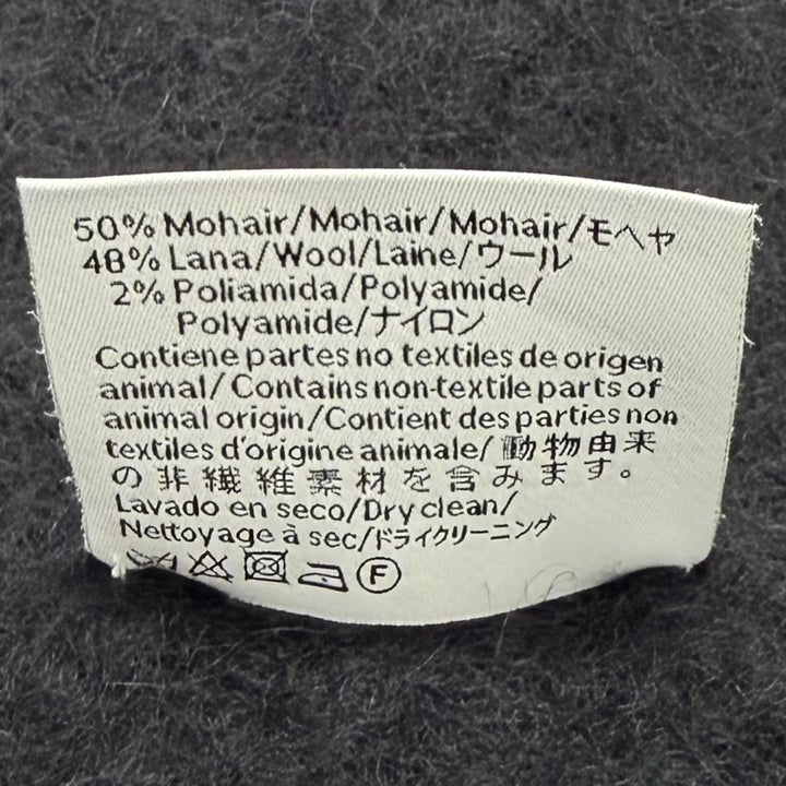 Great LOEWE Scarf Leather anagram patch with fringe black mohair Women