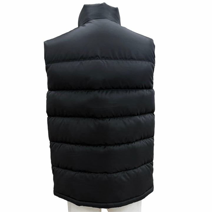 Great PRADA Down vest Triangle logo, triangle plate, zip-up black mens 48