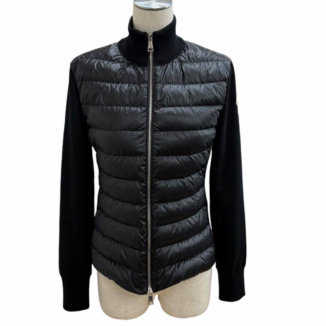 Great MONCLER Down jacket CARDIGAN TRICOT Logo patch with contrasting design XS