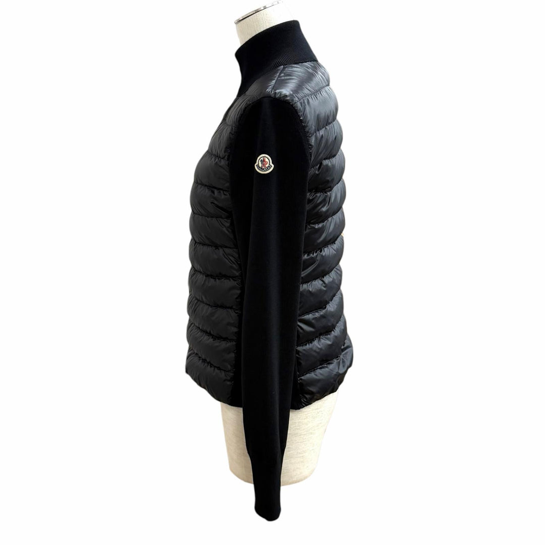 Great MONCLER Down jacket CARDIGAN TRICOT Logo patch with contrasting design XS