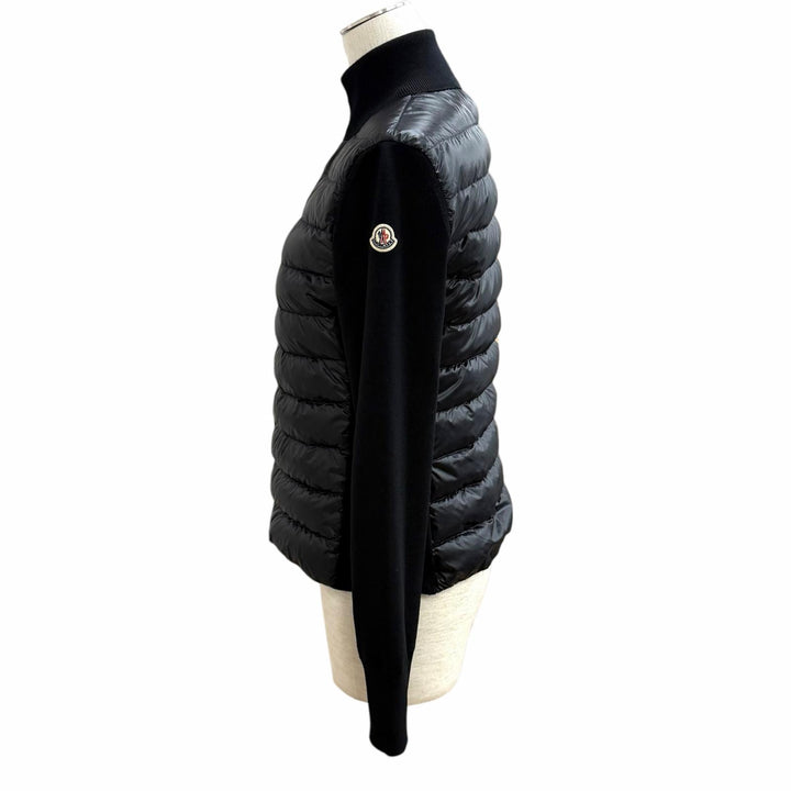 Great MONCLER Down jacket CARDIGAN TRICOT Logo patch with contrasting design XS