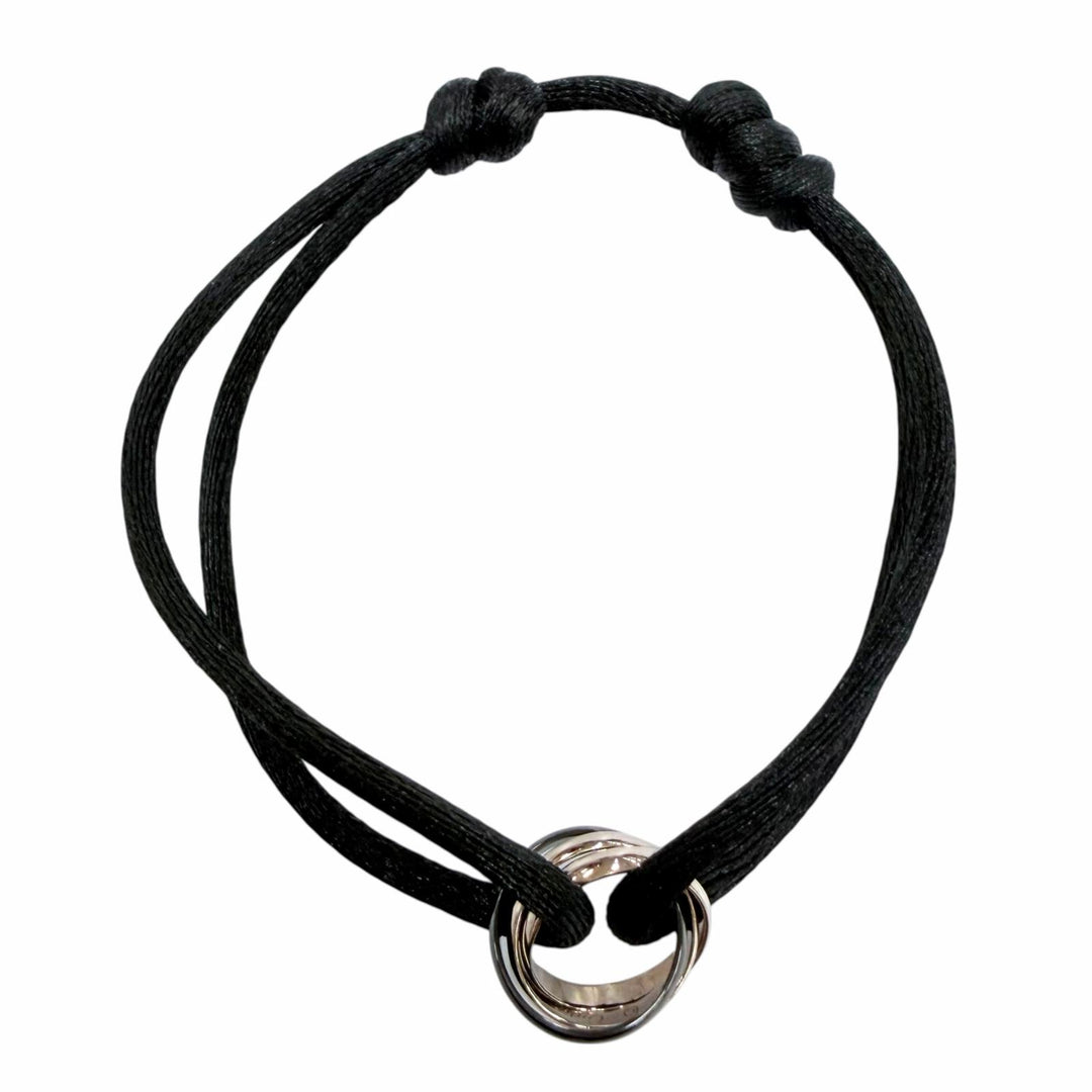 Excellent Cartier Trinity Cord Bracelet White gold AU750 Women