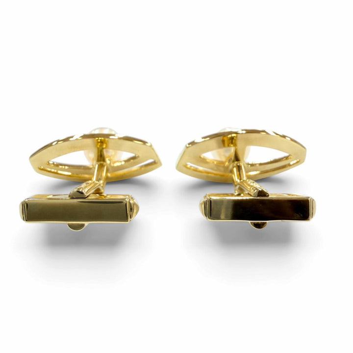 Excellent MIKIMOTO Cufflinks cufflinks Diameter7mm Yellow Gold K14 Women 585
