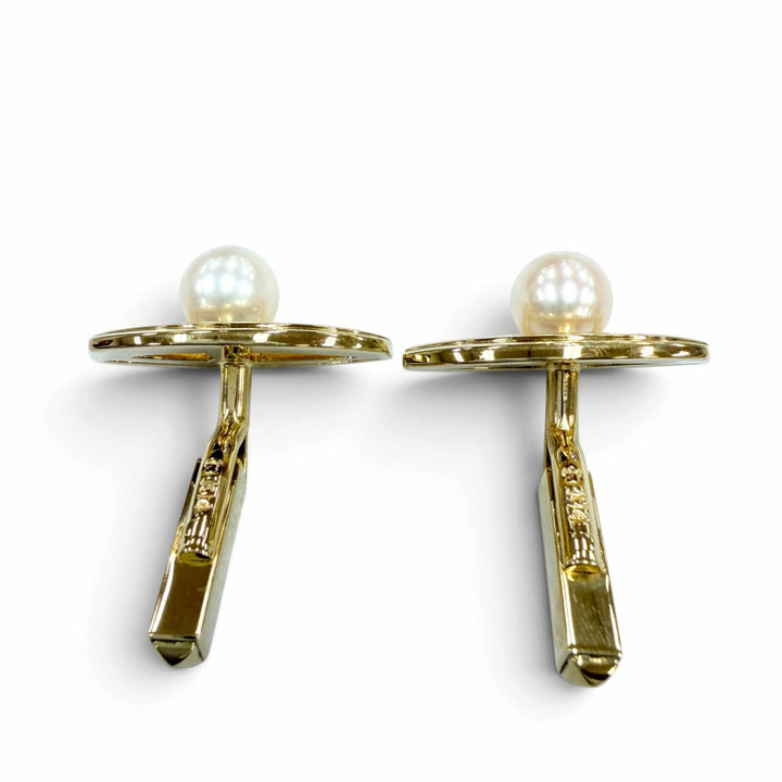 Excellent MIKIMOTO Cufflinks cufflinks Diameter7mm Yellow Gold K14 Women 585