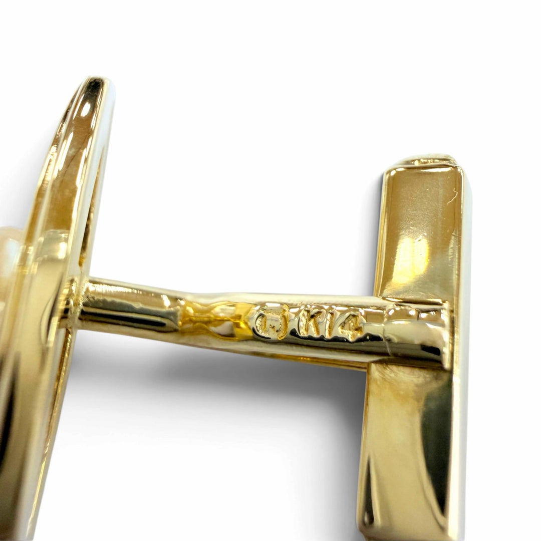 Excellent MIKIMOTO Cufflinks cufflinks Diameter7mm Yellow Gold K14 Women 585