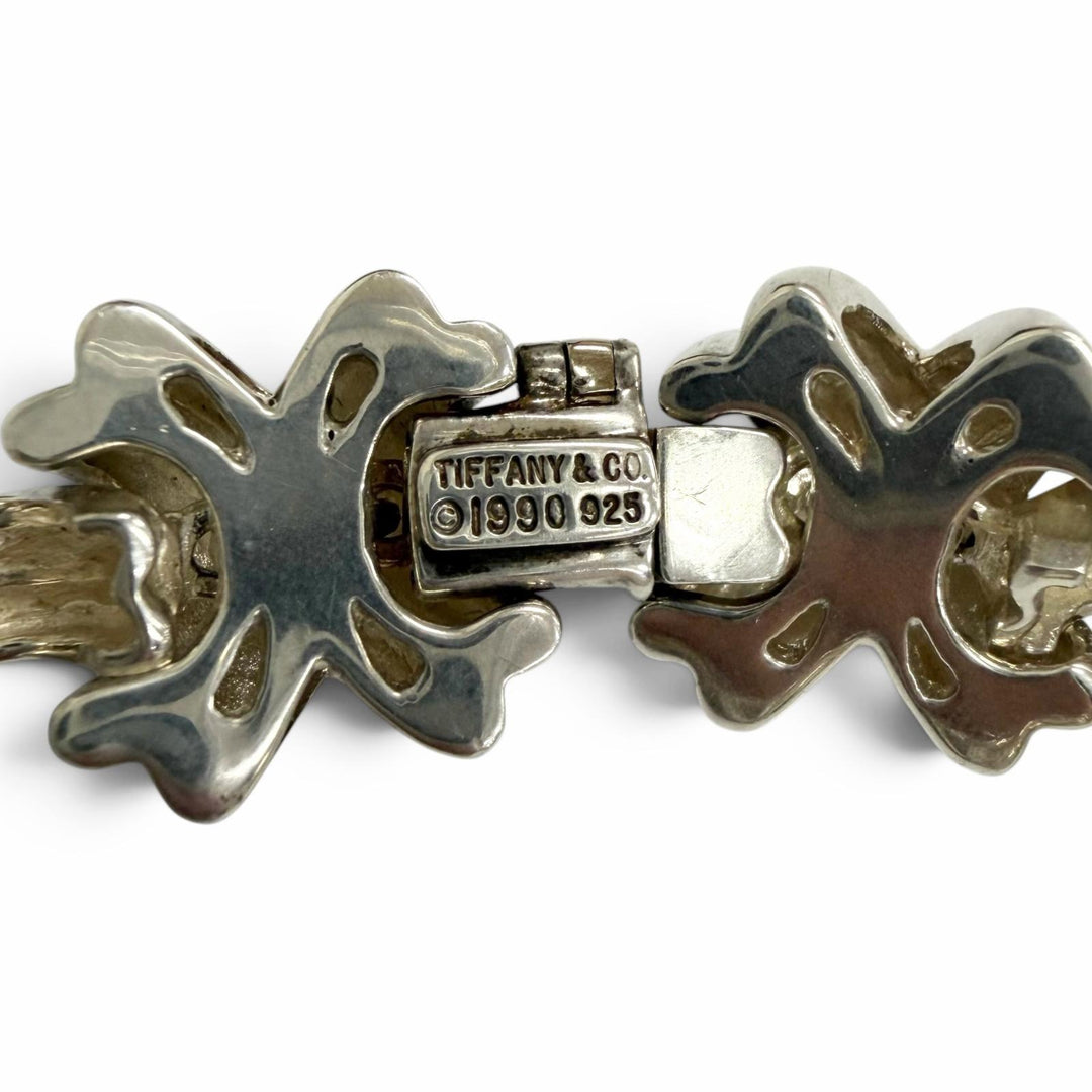 Great TIFFANY&Co. bracelet Signature Link X motif Silver SV925 mens