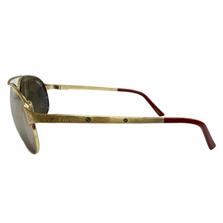 Great Cartier sunglasses SANTOS-DUMONT Mirror lens double bridge gold