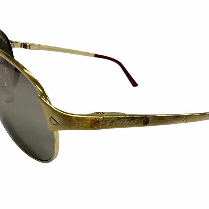 Great Cartier sunglasses SANTOS-DUMONT Mirror lens double bridge gold