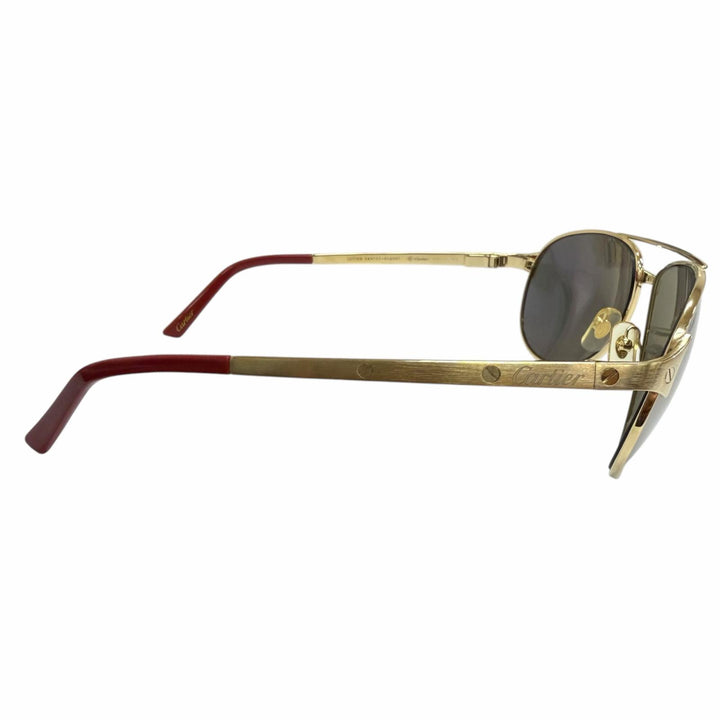 Great Cartier sunglasses SANTOS-DUMONT Mirror lens double bridge gold