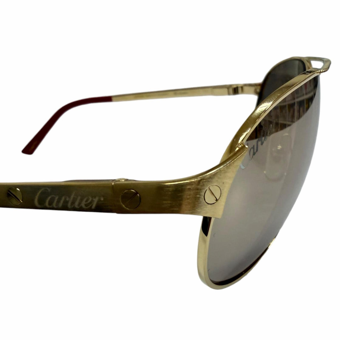 Great Cartier sunglasses SANTOS-DUMONT Mirror lens double bridge gold