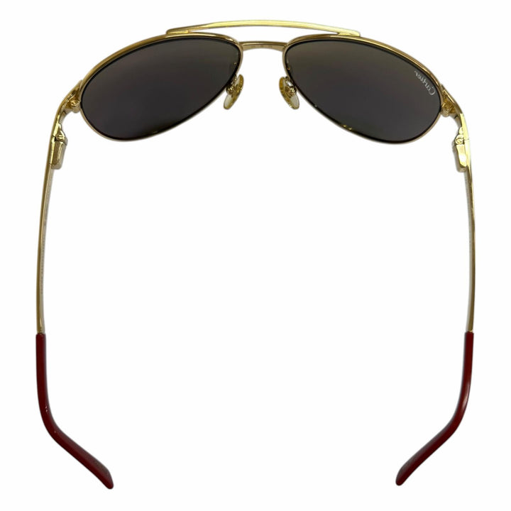 Great Cartier sunglasses SANTOS-DUMONT Mirror lens double bridge gold