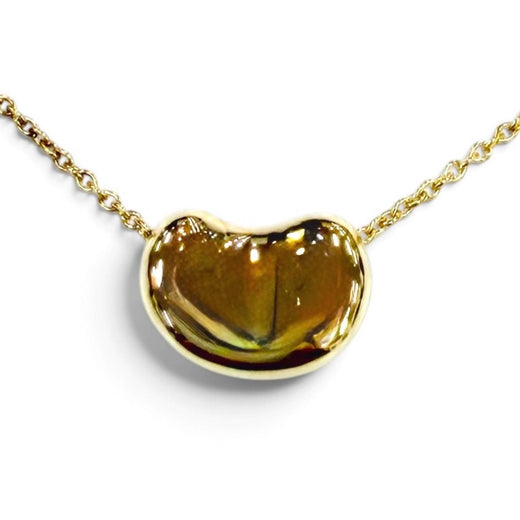 Excellent TIFFANY&Co. Necklace Bean Design Pendant Yellow Gold 18K Women