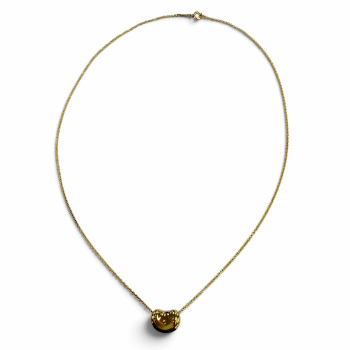 Excellent TIFFANY&Co. Necklace Bean Design Pendant Yellow Gold 18K Women