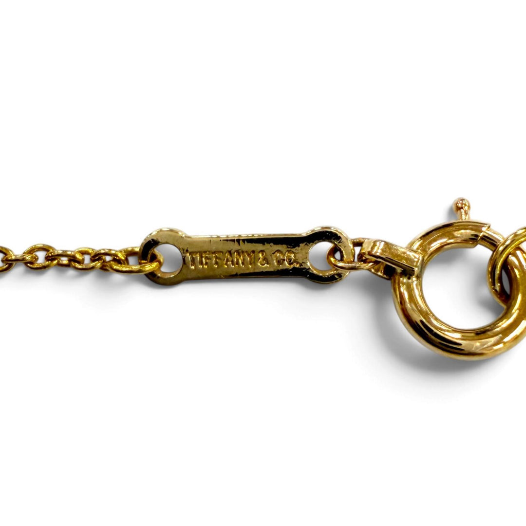 Excellent TIFFANY&Co. Necklace Bean Design Pendant Yellow Gold 18K Women