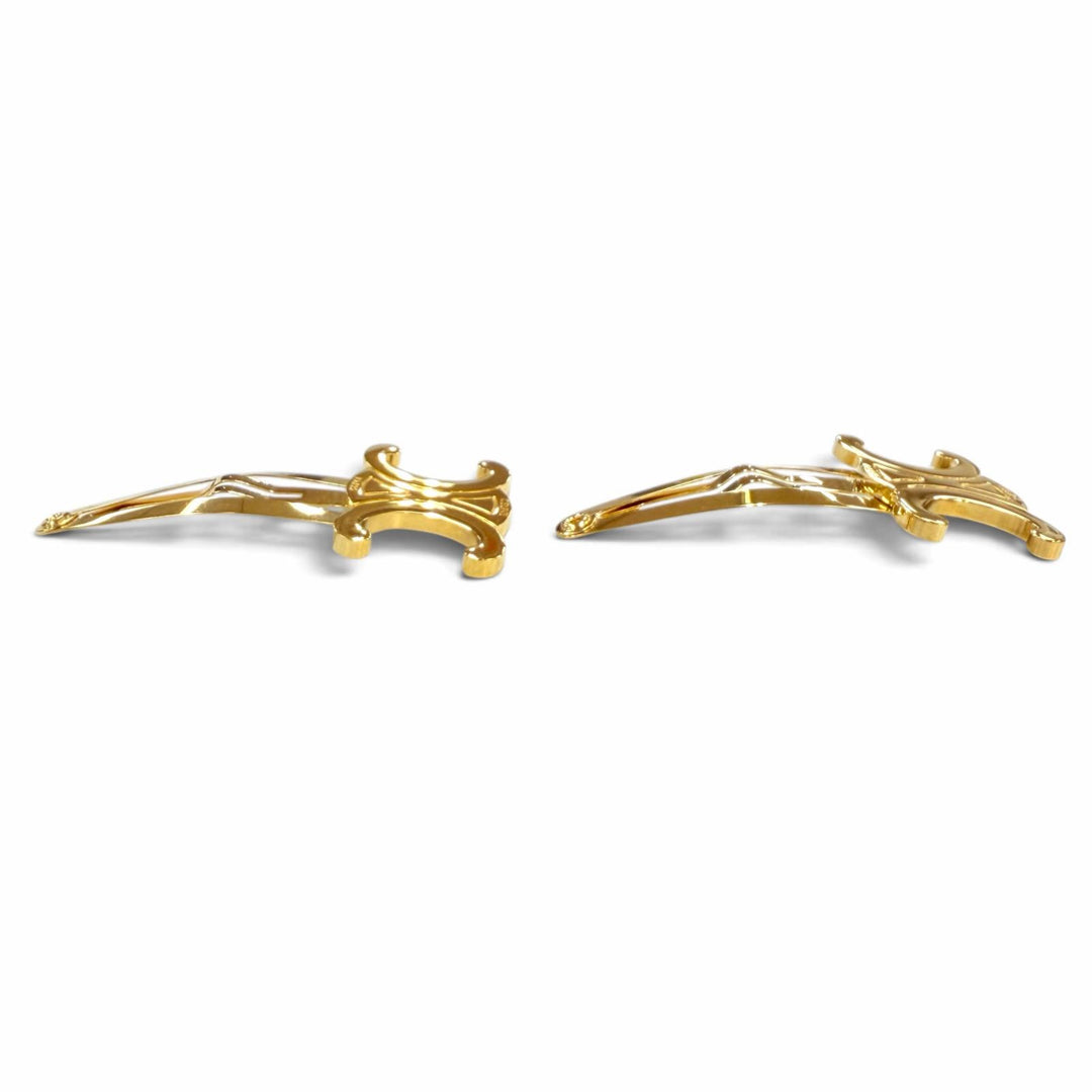 Great CELINE hair accessory Set of 2 snap hair clips Triomphe gold metal Women