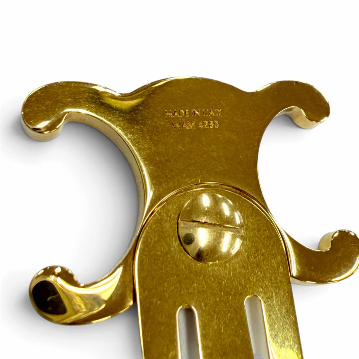 Great CELINE hair accessory Set of 2 snap hair clips Triomphe gold metal Women