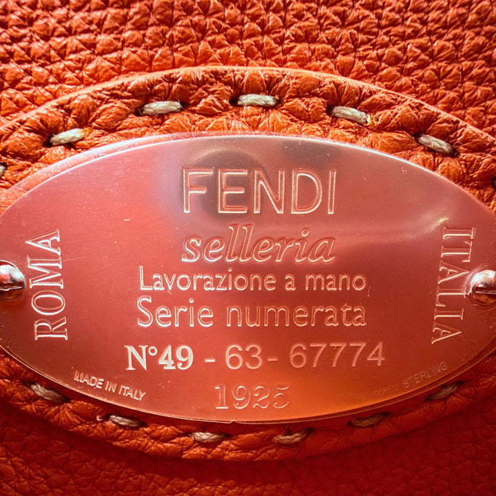 Pristine FENDI Handbag Selleria Peekaboo Mini 2WAY Shoulder Bag Orange 8BN244