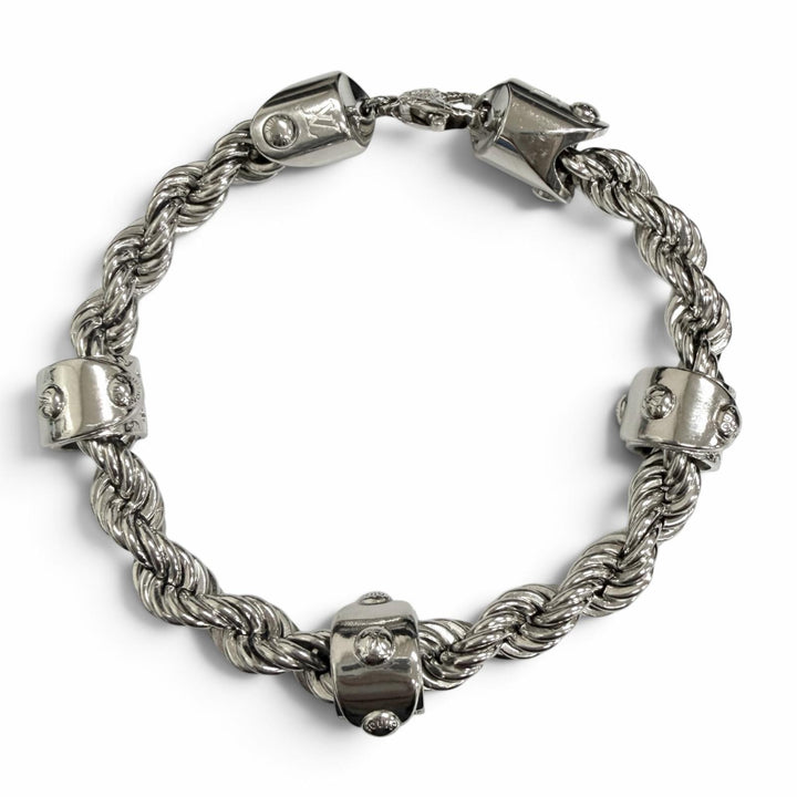 Great LOUIS VUITTON bracelet LV Rope Silver mens L M1540L