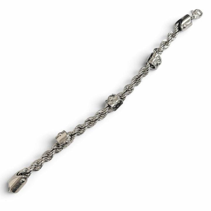 Great LOUIS VUITTON bracelet LV Rope Silver mens L M1540L