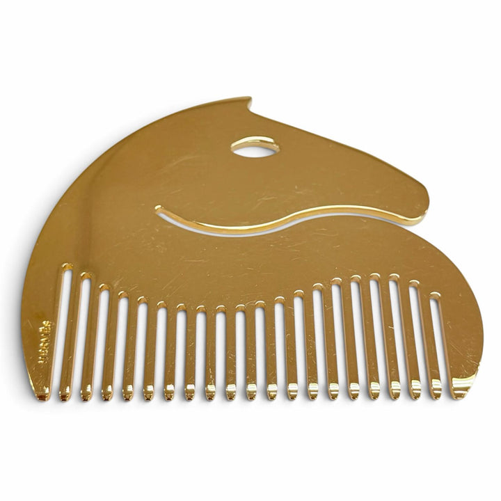 Very Good HERMES hair accessory Cheval Horse Hair Comb gold Women