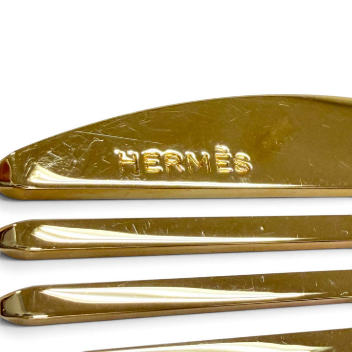 Very Good HERMES hair accessory Cheval Horse Hair Comb gold Women