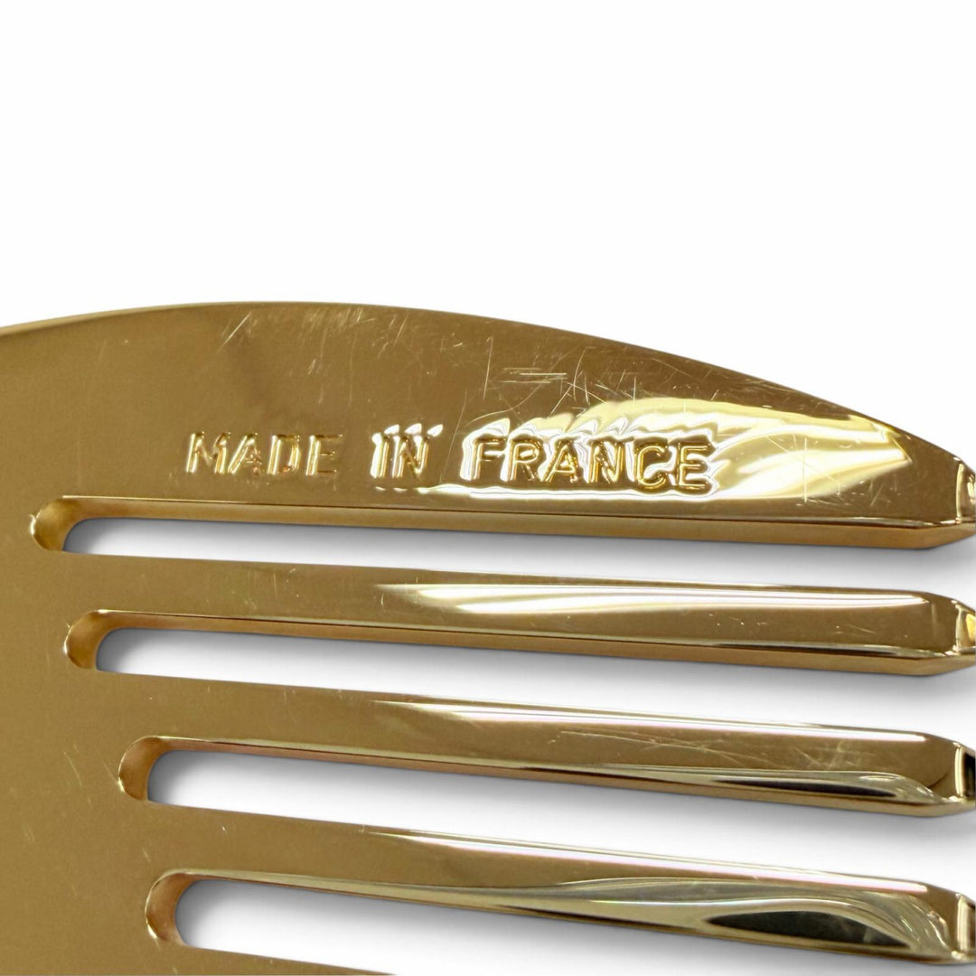 Very Good HERMES hair accessory Cheval Horse Hair Comb gold Women