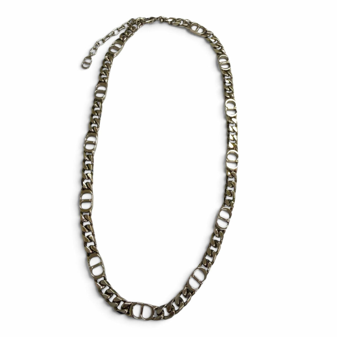 Great DIOR Necklace CD Icon Chain Link Silver mens N1574HOMMT