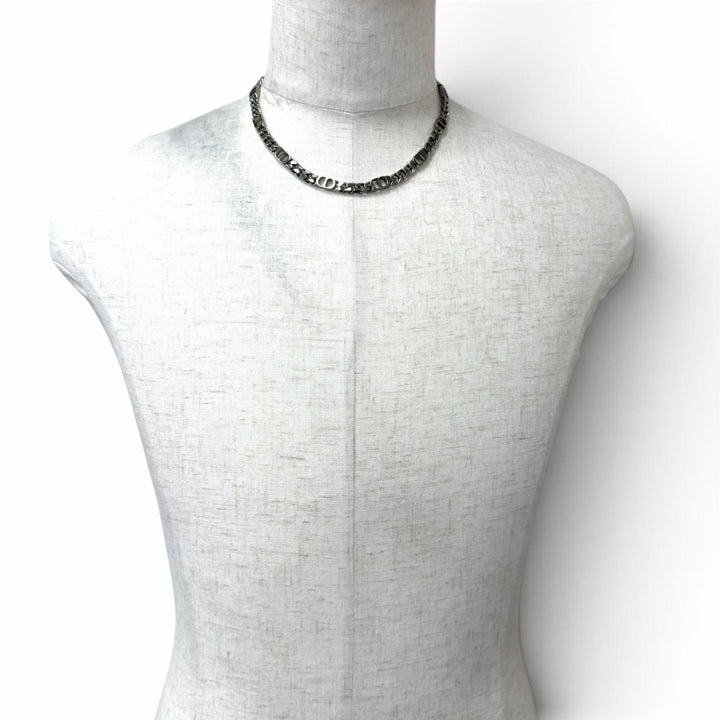 Great DIOR Necklace CD Icon Chain Link Silver mens N1574HOMMT