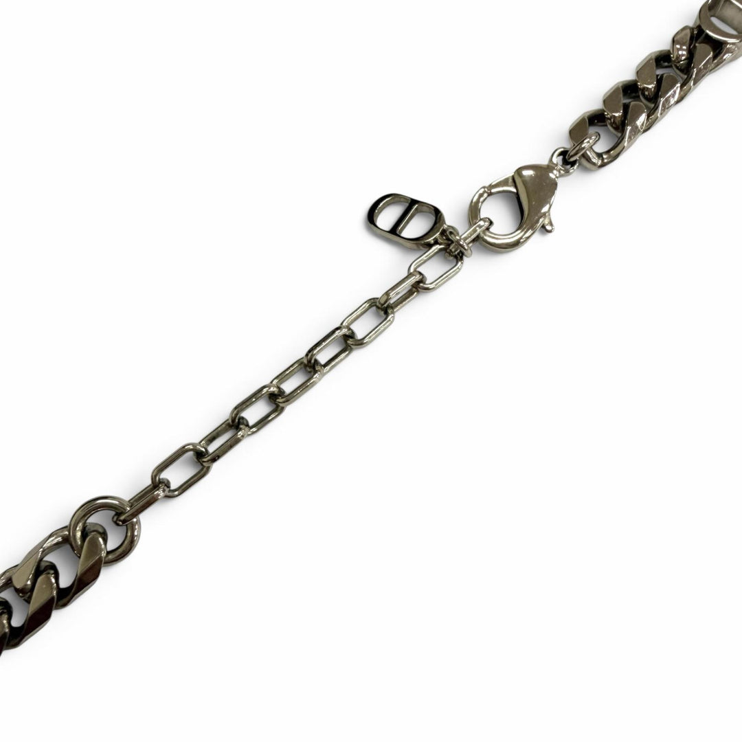 Great DIOR Necklace CD Icon Chain Link Silver mens N1574HOMMT