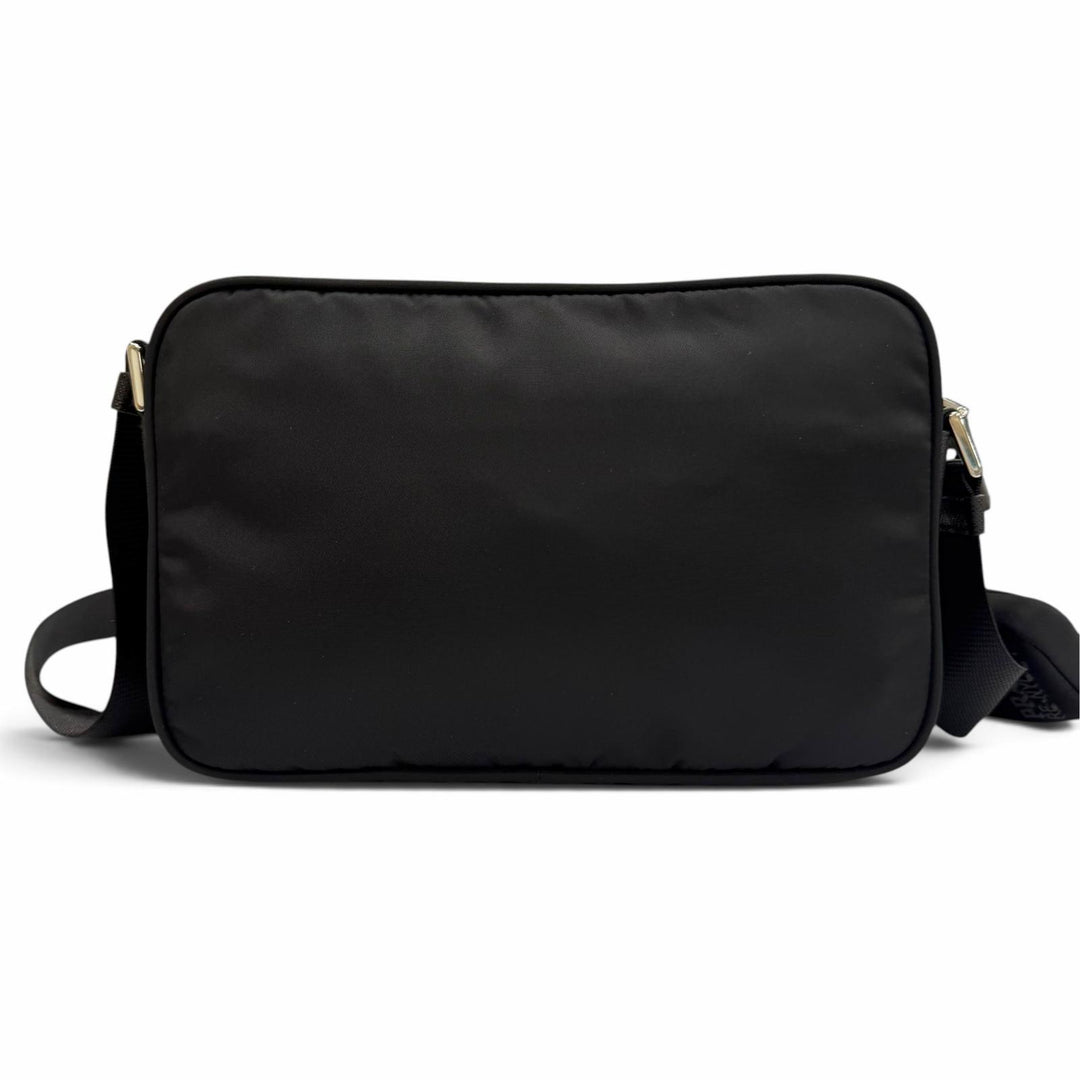 Great PRADA Shoulder Bag Re-Nylon triangle logo triangular plate black 1BC167