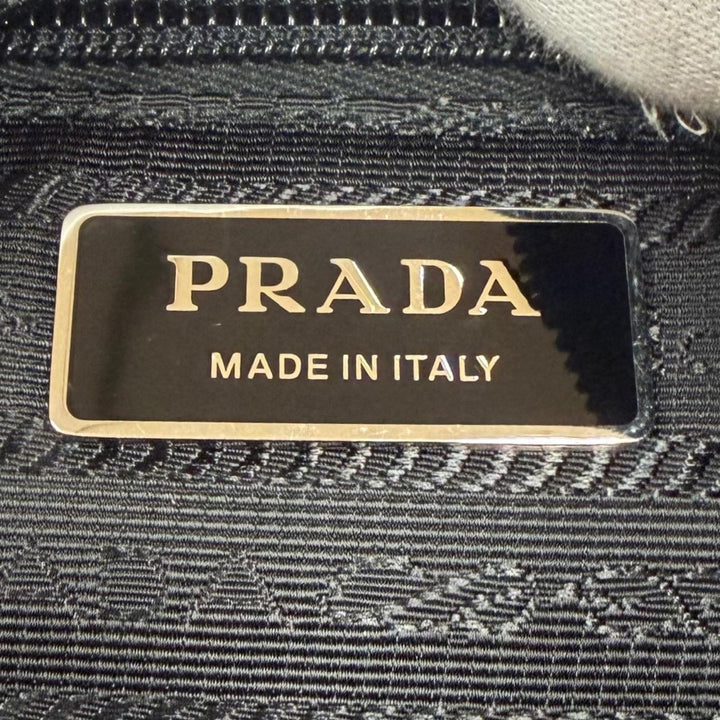 Great PRADA Shoulder Bag Re-Nylon triangle logo triangular plate black 1BC167