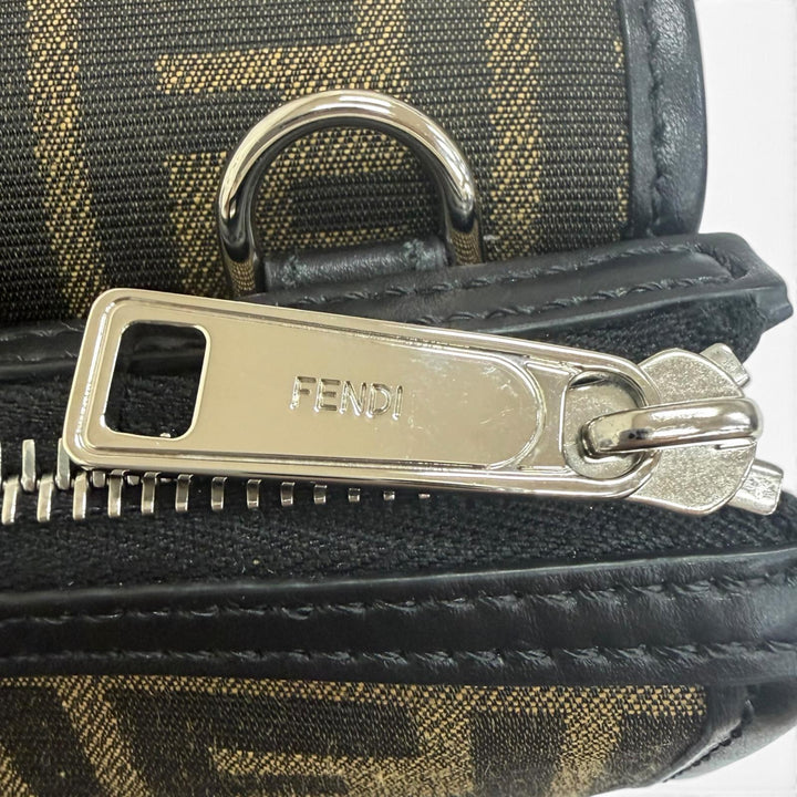 Great FENDI Shoulder Bag Zucca Pattern Double Baguette Brown canvas mens 7VA649