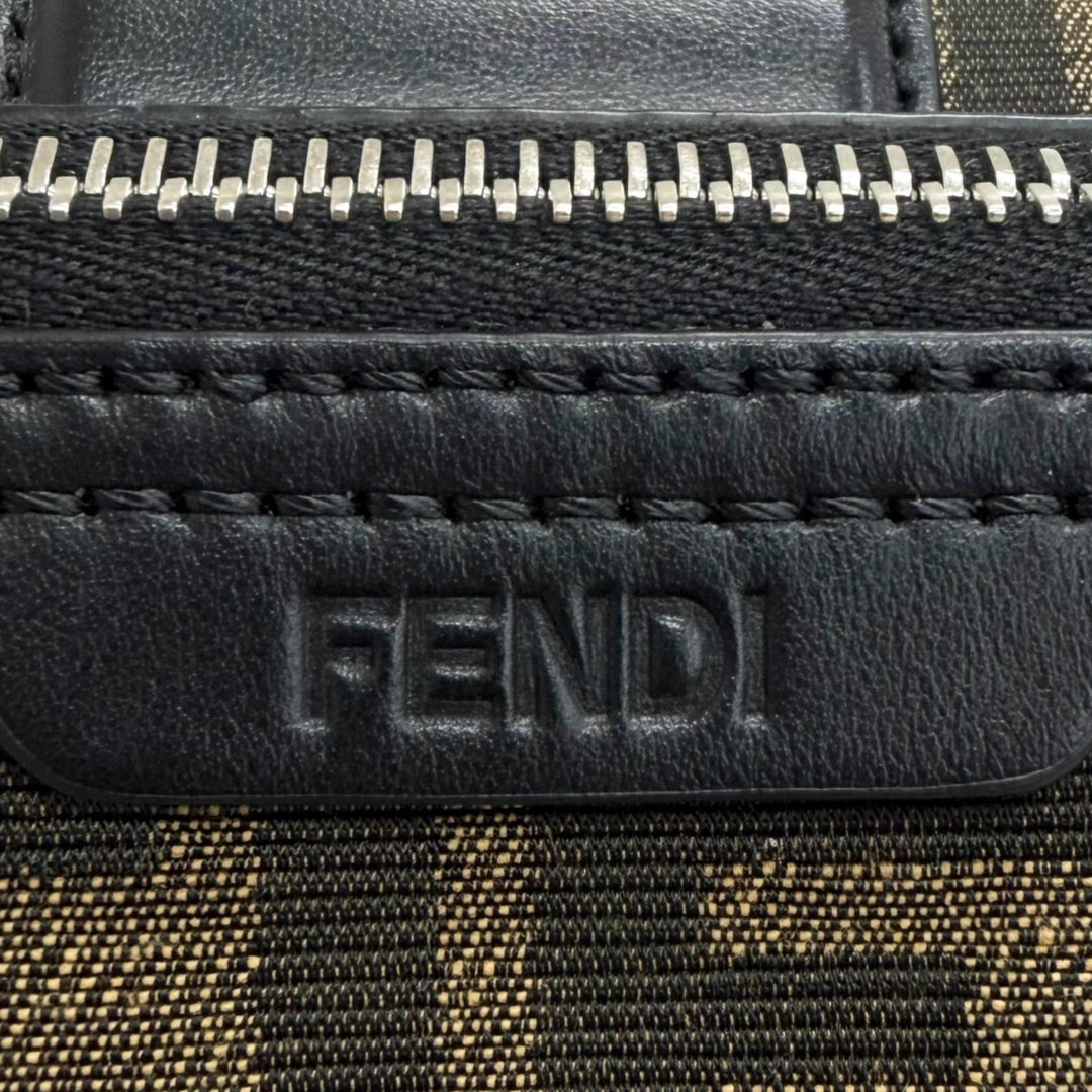 Great FENDI Shoulder Bag Zucca Pattern Double Baguette Brown canvas mens 7VA649