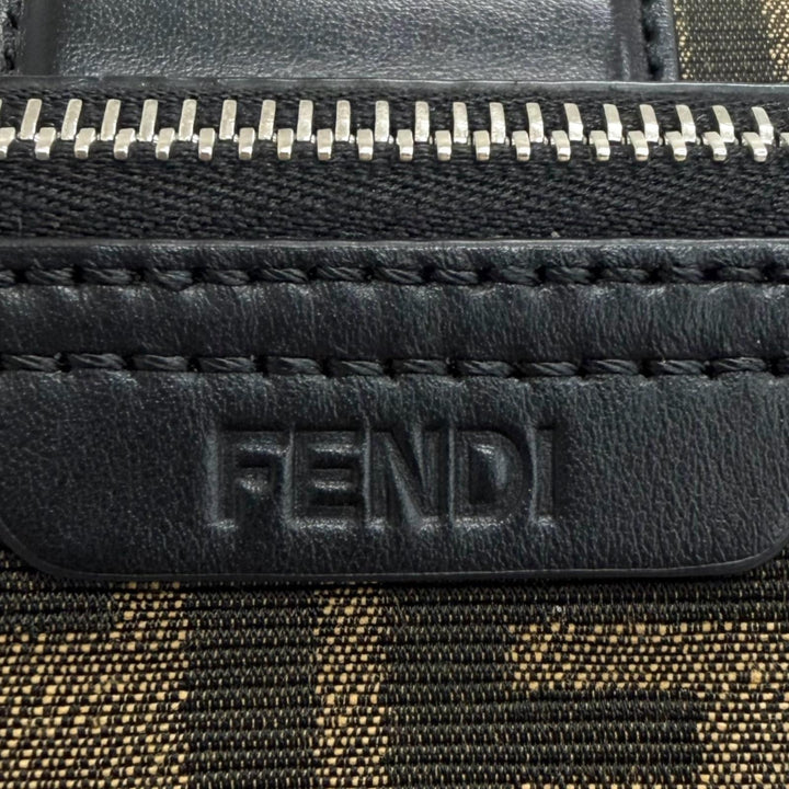 Great FENDI Shoulder Bag Zucca Pattern Double Baguette Brown canvas mens 7VA649