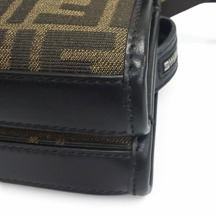 Great FENDI Shoulder Bag Zucca Pattern Double Baguette Brown canvas mens 7VA649