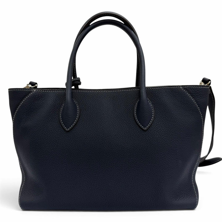 Great BONAVENTURA Tote Bag Mia 27 2WAYShoulder Bag Navy shrink leather Women
