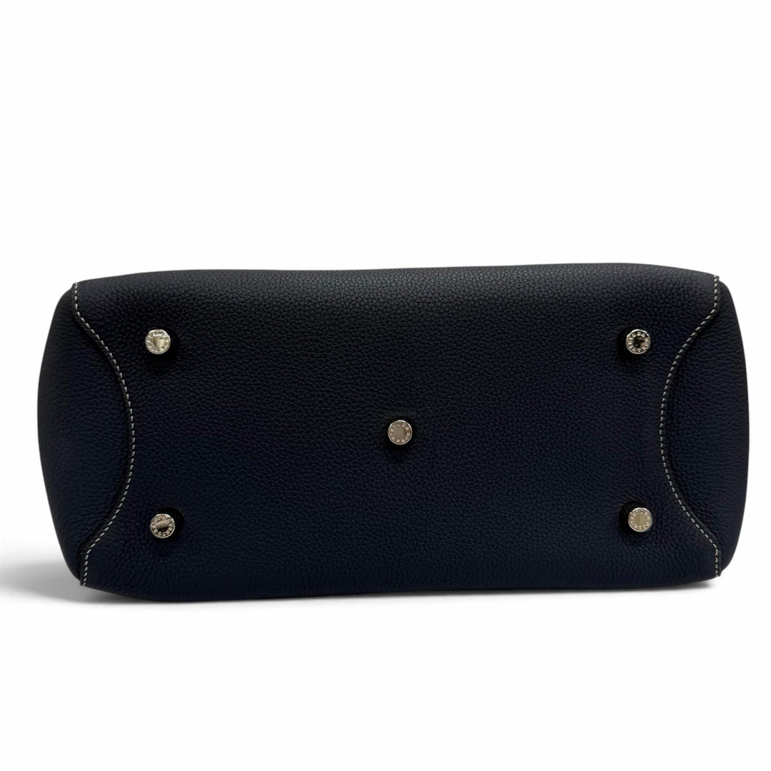 Great BONAVENTURA Tote Bag Mia 27 2WAYShoulder Bag Navy shrink leather Women