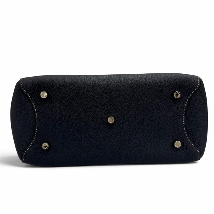 Great BONAVENTURA Tote Bag Mia 27 2WAYShoulder Bag Navy shrink leather Women